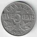Canadian 1935 Nickel My Store