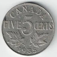 Canadian 1935 Nickel My Store