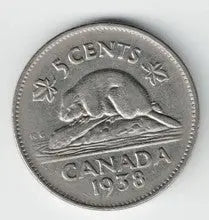 Canadian 1938 Nickel My Store