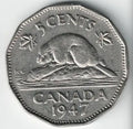 Canadian 1947 Nickel My Store