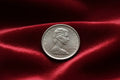 1967 Canadian Centennial Nickel - Obverse with Queen Elizabeth II on Red Velvet