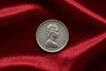 1963 Canadian Nickel - Obverse with Queen Elizabeth II on Red Velvet